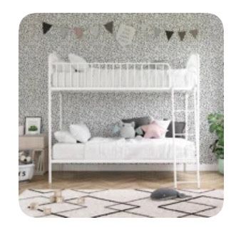 White Twin Over Twin Metal Bunkbed