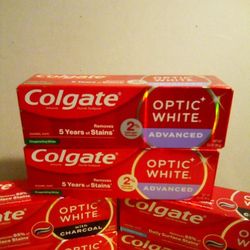 Colgate Optic White Advanced Or Charcoal Toothpaste 3.2 - 4.2 oz. $4 Each 