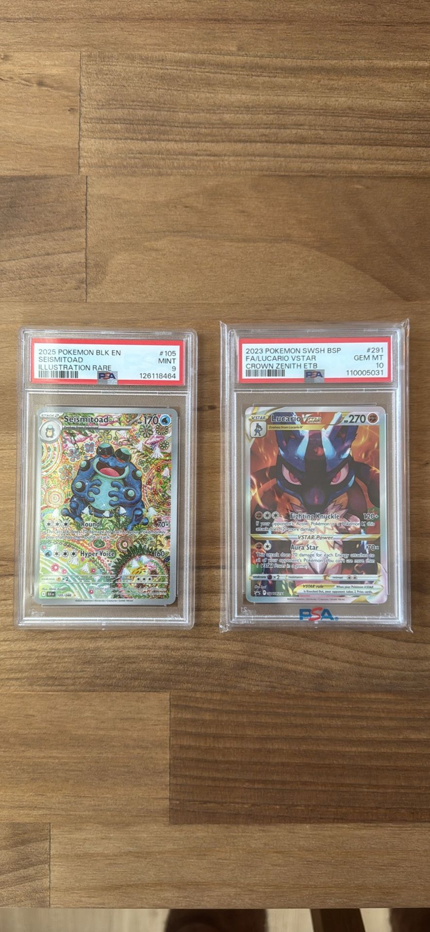 Sesmitoad PSA 9 / Lucario Vstar PSA 10