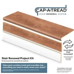 Cap A Tread
Trail Oak 47 in. L x 12.15 in. W Laminate Overlay Stair Tread and Reversible Riser Kit