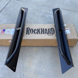 Rock Hard 4x4™ Patriot Series Rocker Guards w/ Tube Sliders - Black Finish for Jeep Wrangler TJ 1997 thru 2006