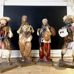 Vintage, Mexican, Folk Art Paper-Mâché Figurines.