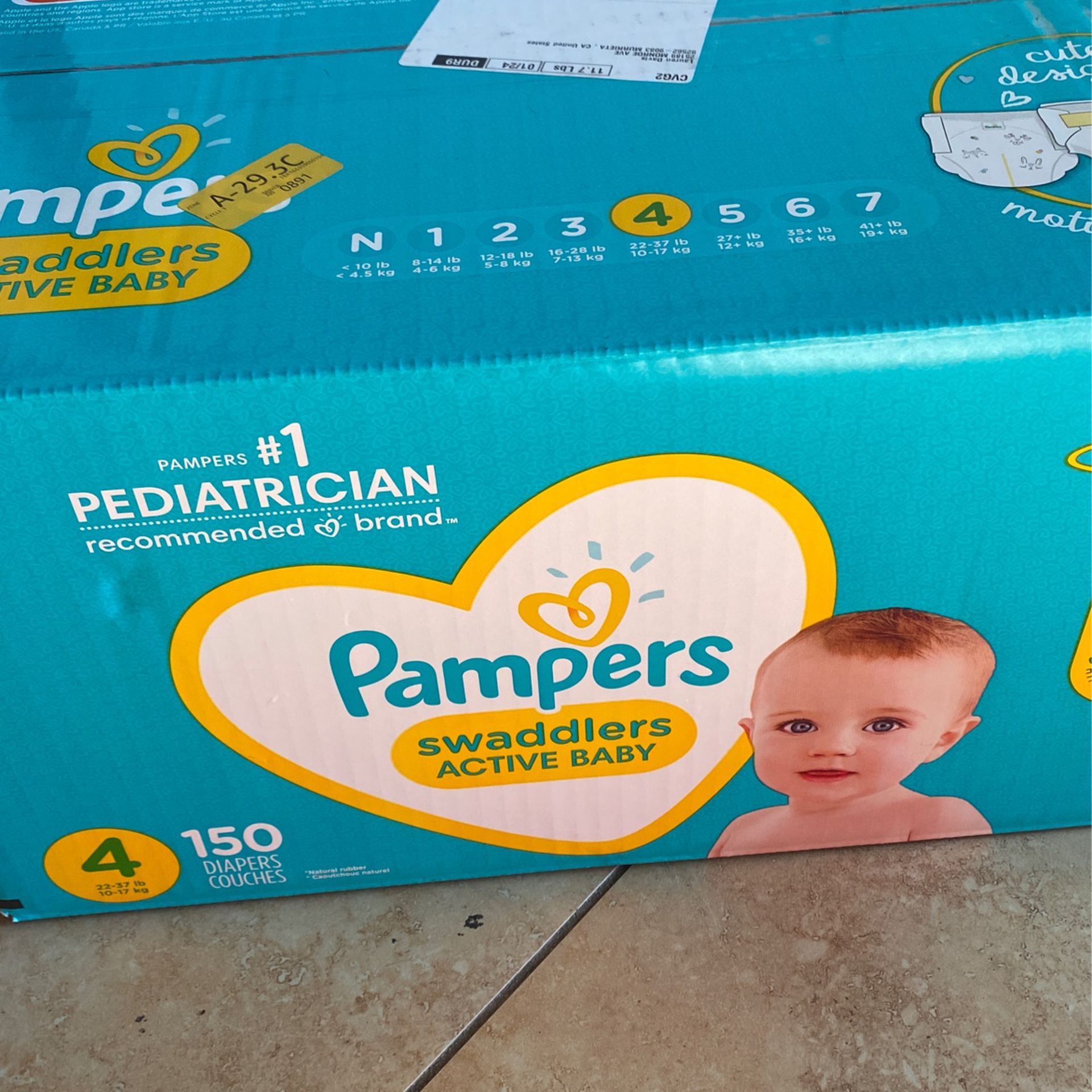 Pampers Swaddles Size 4 New Unopened Box