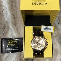 Invicta Watch Men Brand New Silicone 18k gold plated rose
