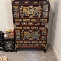 Antique Korean Wardrobe Cabinet. 