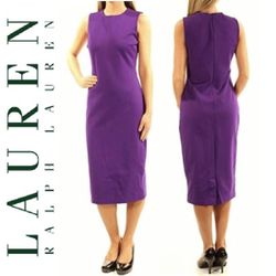 Brand New Lauren Ralph Lauren Purple Sheath Dress - Size Medium