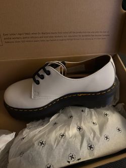 Dr. Martens White Platform Oxford Shoes