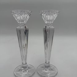 Set of 2 Marquis Waterford Festival 6” Light Candlestick Candle Holder Holiday