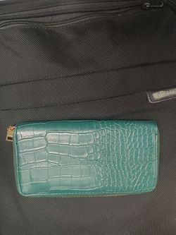 bebe Trina Faux Crocodile Zip Around Wallet.