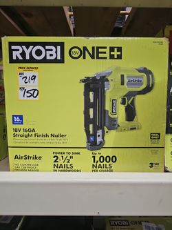 Ryobi 16g 18v straight finish nailer