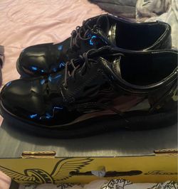 Thorogood Uniform Classics Poromeric Academy Oxfords-high-gloss, patent-style uniform shoes