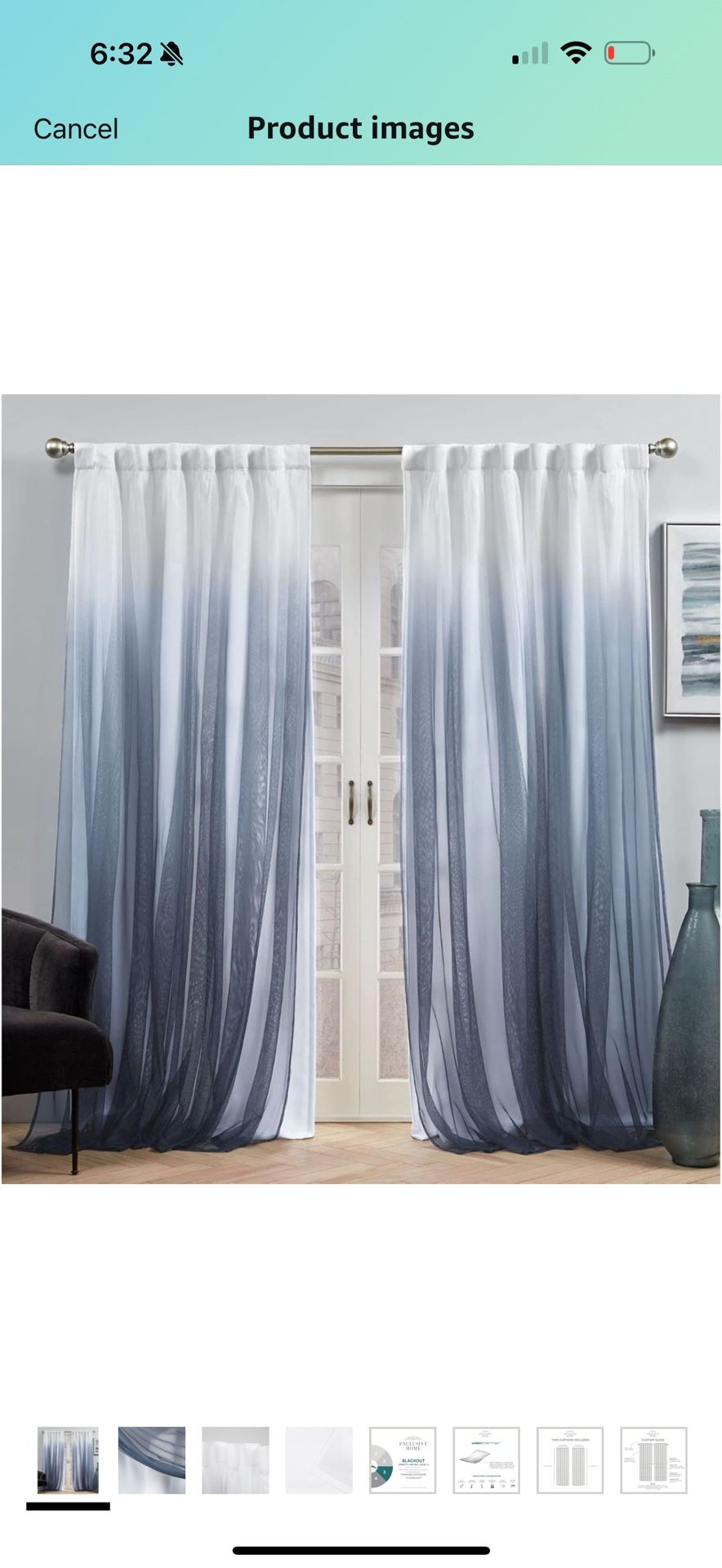 Exclusive Home Crescendo Lined Room Darkening Blackout Hidden Tab Top Curtain Panel Pair, 52"x96", Indigo, Set of 2