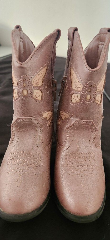 Pink Butterfly Boots  8 Toodler