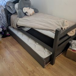 Bed frame with 2x mattress twin