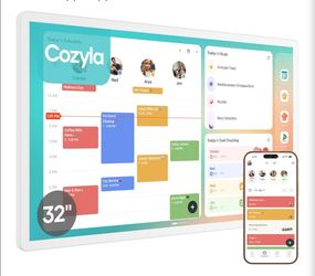 Cozyla Mate Calendar+ 2: 32" Digital Calendar Wall Touch Screen Chore Chart Customizable Dashboard Smart Electronic Display for Family Schedules Meal 