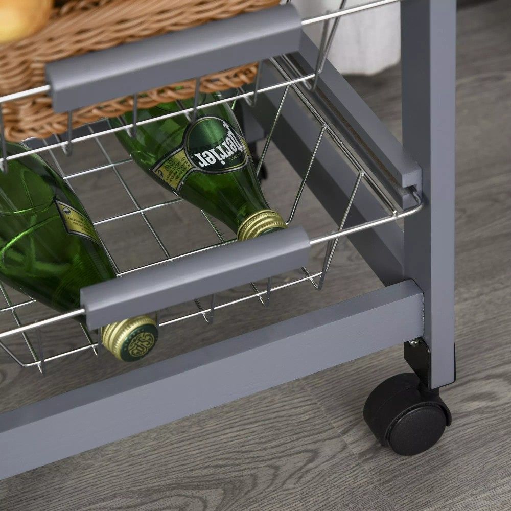 Rolling Kitchen Storage Cart on 360° Wheels