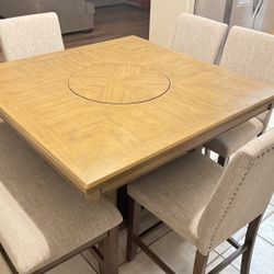 Counter Height Table with 4 Chairs and Bench (seats 6)