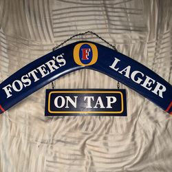 Foster's Lager On Tap Boomerang Sign