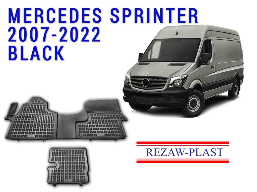 REZAW PLAST floor Mats for Mercedes Benz Sprinter 2007-2022 2 Pieces Mat Black 