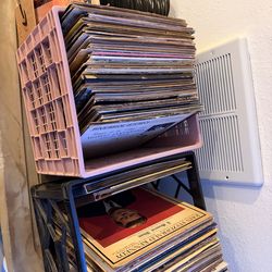 Around 500 vinyl records