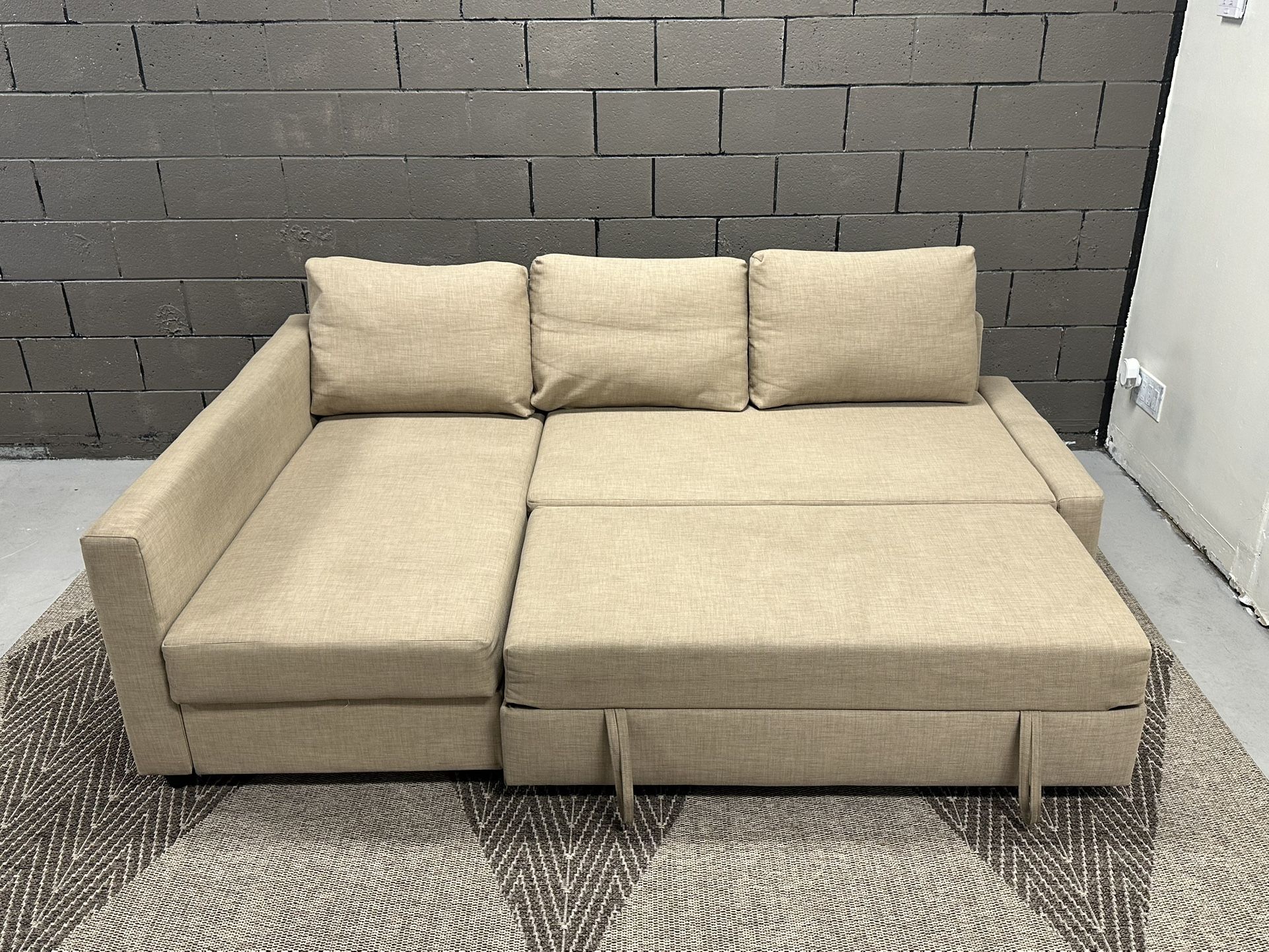 Tan IKEA FRIHETEN Sleeper Sofa