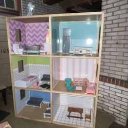 Large Six Feet TallLitte Tikes Nearly Fully Furnished Dollhouse 