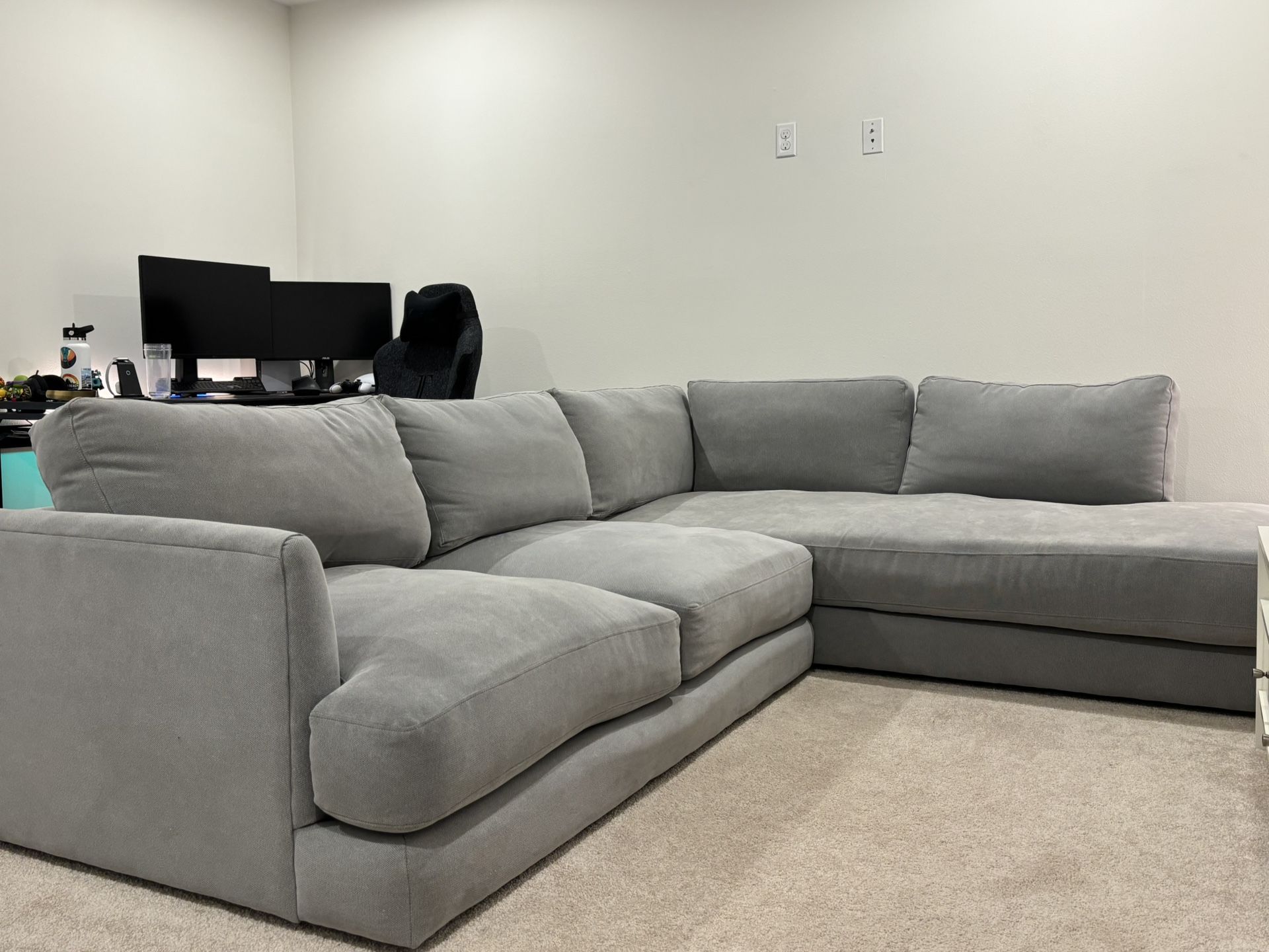 West Elm Sectional Couch  - Grey
