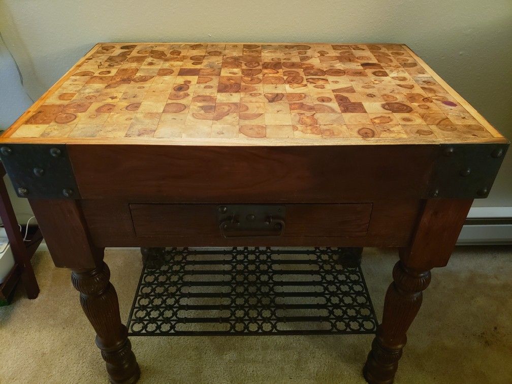 Custom Made Butcher Block Table