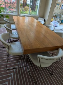 Astor dining table and 8 chairs with rug OBO