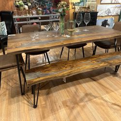Solid Wood Dining Set/ Solid Wood Bench/ Dining Chairs/ Sheesham Wood/ Solid Wood Dining Table