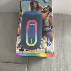 RGB Lighting Bluetooth USB Boombox Portable Speaker Black Multicolor