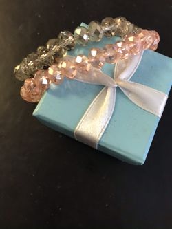 Beautiful Crystal Gray & Pink Bracelets