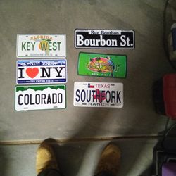 6 License Plates Collectibles Signs