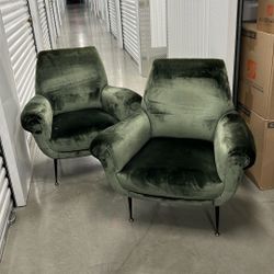 Green Velvet Silky Chairs 