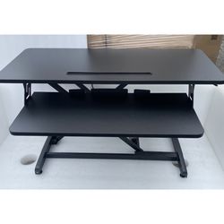 Desk Converter, Height Adjustable Riser, Sit to Stand Dual Monitor Table. 32 Inches Wide. Up To 20 Inches Tall. 