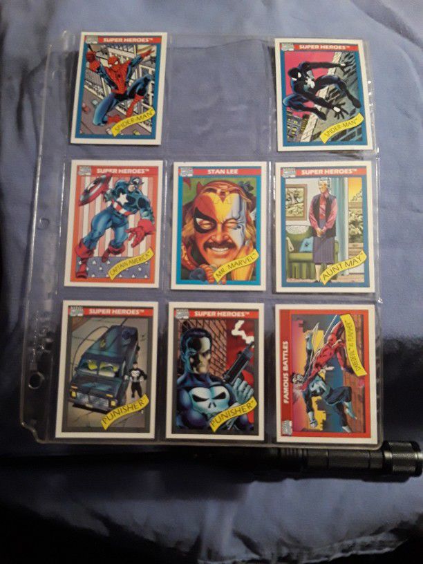 1990 Marvel Cards Punisher Captain America Spider-Man Daredevil