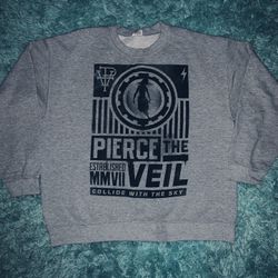 Pierce the Veil Rare Collab - Band Sweatshirt  Grey Size XL   Measurements >  Pit to pit: 22”in  Length: 26”in Material: 50% Cotton, 50% Polyester  - 