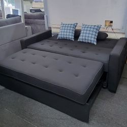 ✅️✅️ Black  sectional sofa  pull out sleep area✅️