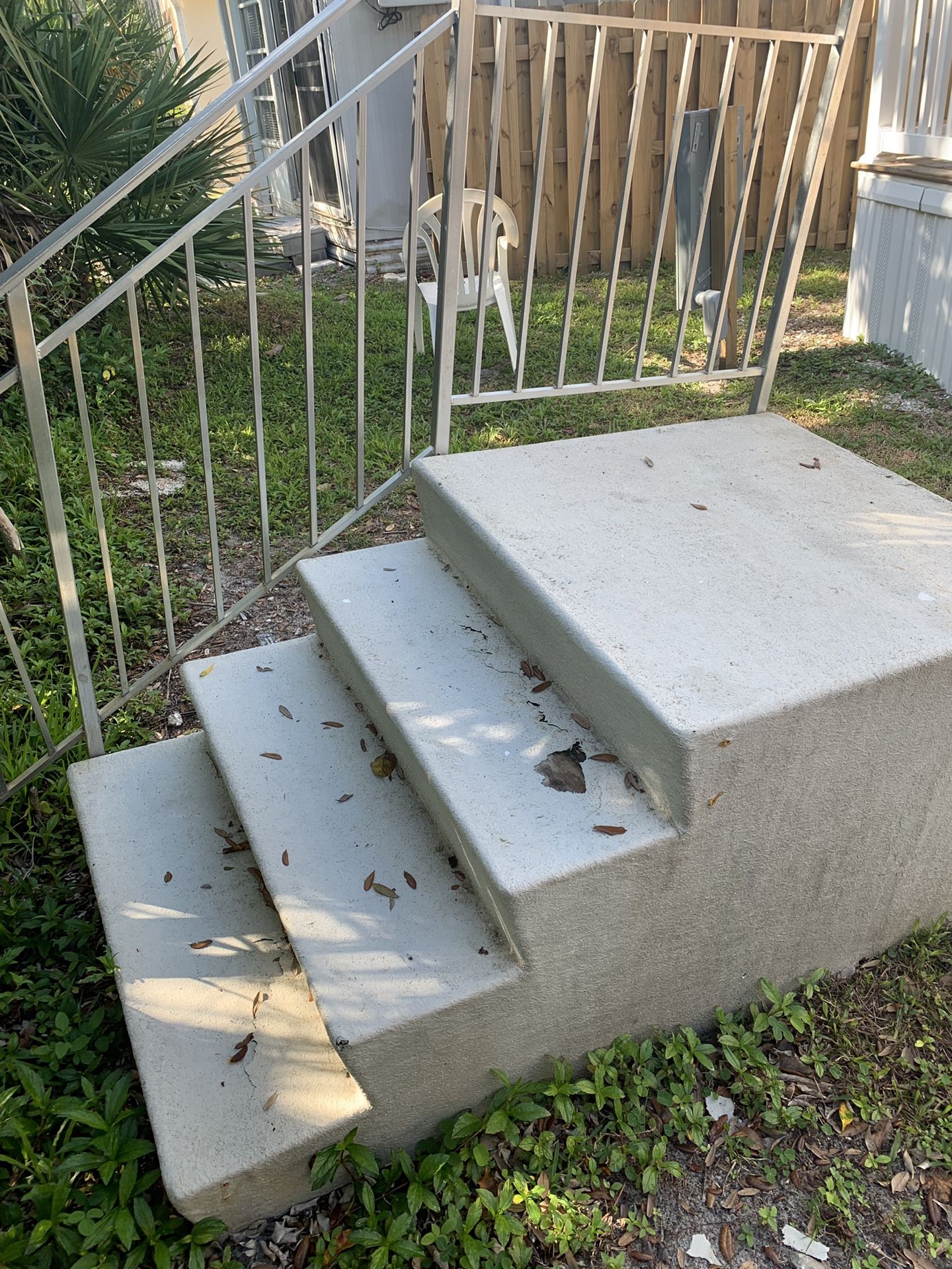 Trailer mobile home steps fiberglass need repair