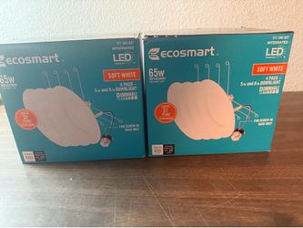(2) 4 packs Ecosmart 65w 5” - 6" Downlight Dimmable Soft White Screw-in Base NEW