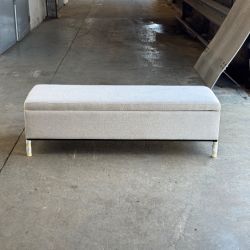 Light Gray/White Storage Bench (Retail $616)