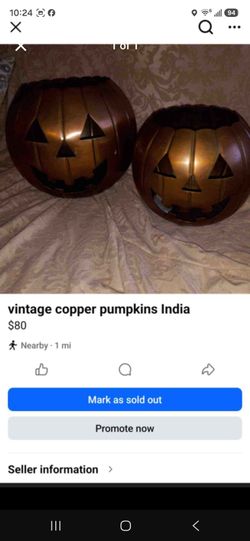 Vintage copper pumpkins