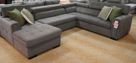 3-Piece Left Chaise Sectional — Edgemere Studio (Gray)