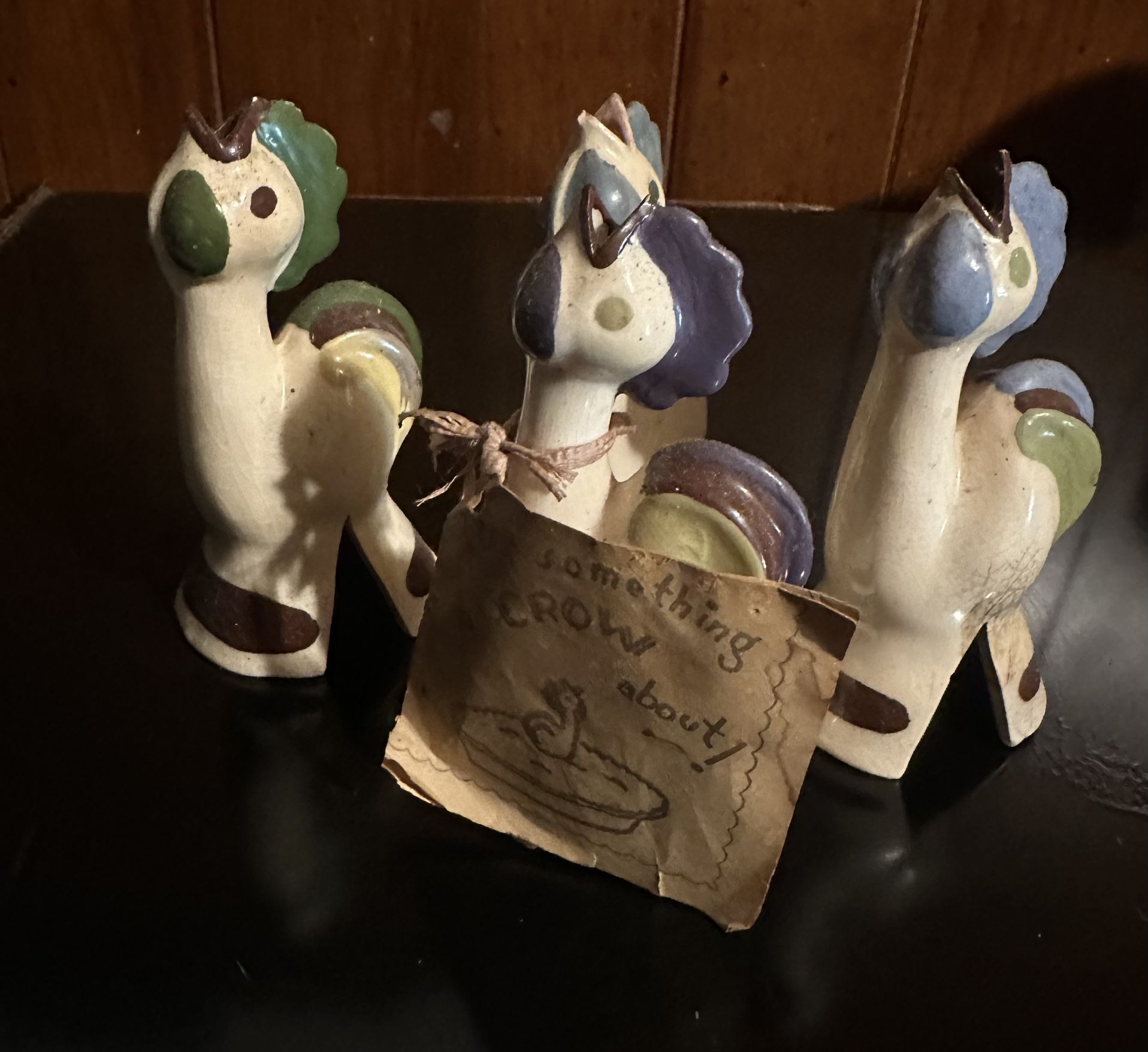 Vintage Betty Cleminson California Pottery Rooster Pie Bird Lot