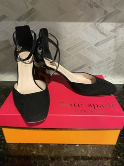 Kate Spade New York Opal Tortoise Block Heel Black Patent High Heels Size 9.5