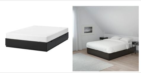 Queen size bed frame with storage + mattress+ conforter