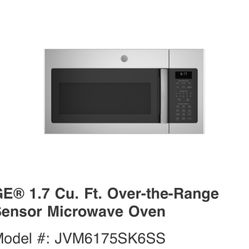 GE 1.7 1000 Watt Over The Range Microwave With Charcoal Fan