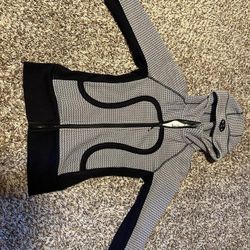 Lululemon Scuba Hoodie Jacket Washi Weave Angel Wing Naval Blue Thumbholes Sz 2