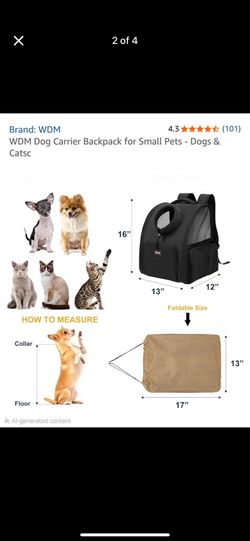 Pet carrier backpack