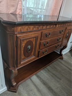 Buffet table with marble top